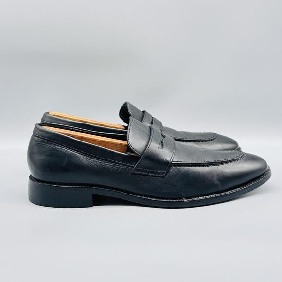 Cole Haan Shoes Mens 8 Black Leather Penny Loafers Vibram Sole Slip On Dress - Picture 1 of 13